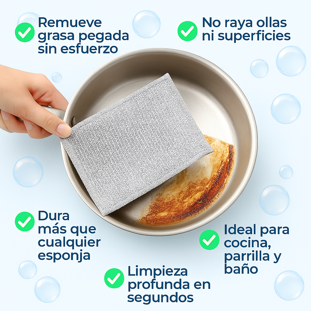 Paños de Alambre | Elimina la Grasa en Segundos (Lleva 10 Paga 1) + Pasta Anti Grasa GRATIS