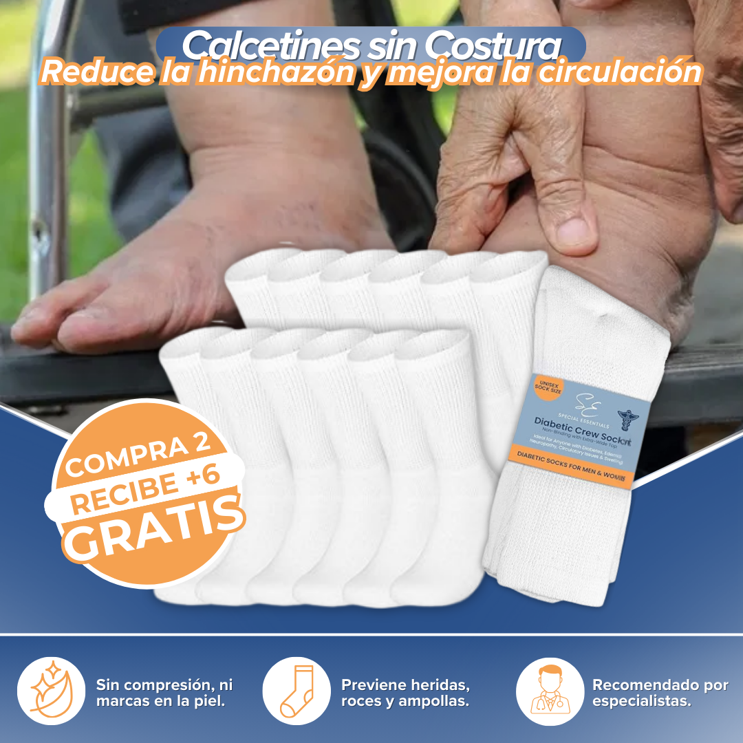 CALCETÍN SIN COSTURA PARA DIABÉTICOS (6 PARES)