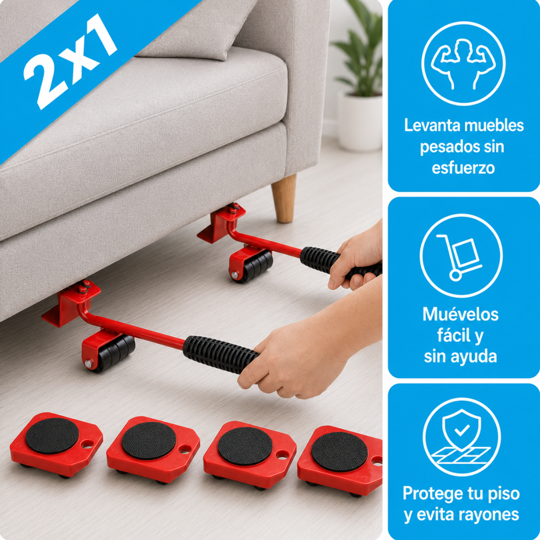 Levanta Muebles con Ruedas | Mueve Todo Sola Sin Esfuerzo (Lleva 2 Paga 1)
