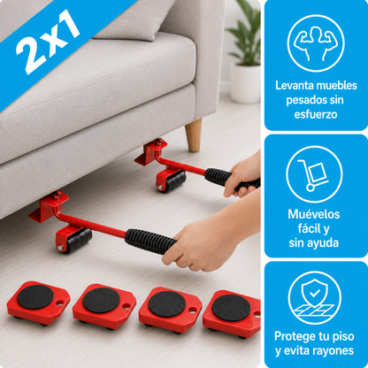 Levanta Muebles con Ruedas | Mueve Todo Sola Sin Esfuerzo (Lleva 2 Paga 1)