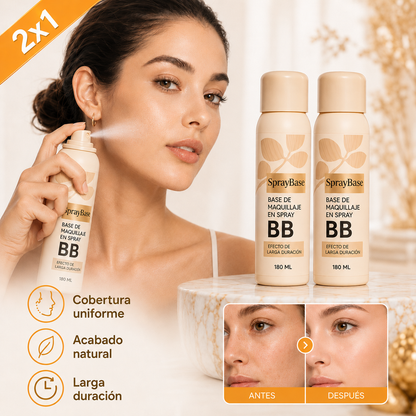 Base Biomimética en Spray | Piel Pareja y Natural en 30 Segundos (Lleva 2 Paga 1)