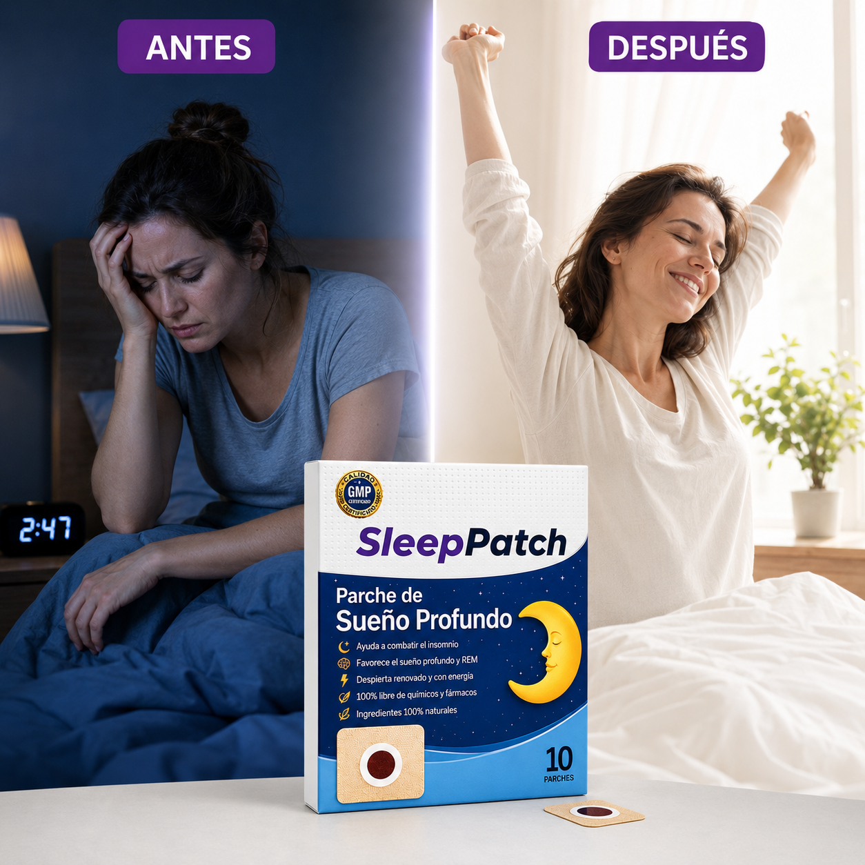 Parches para Dormir · Inductores de Sueño Natural (Lleva 2 Paga 1)