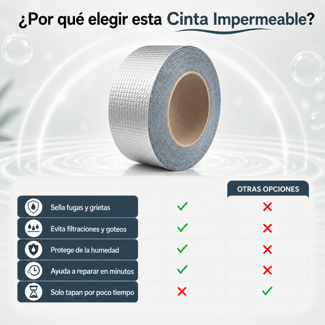 Cinta Impermeable | Sella Filtraciones y Goteras al Instante (Lleva 2 Paga 1)
