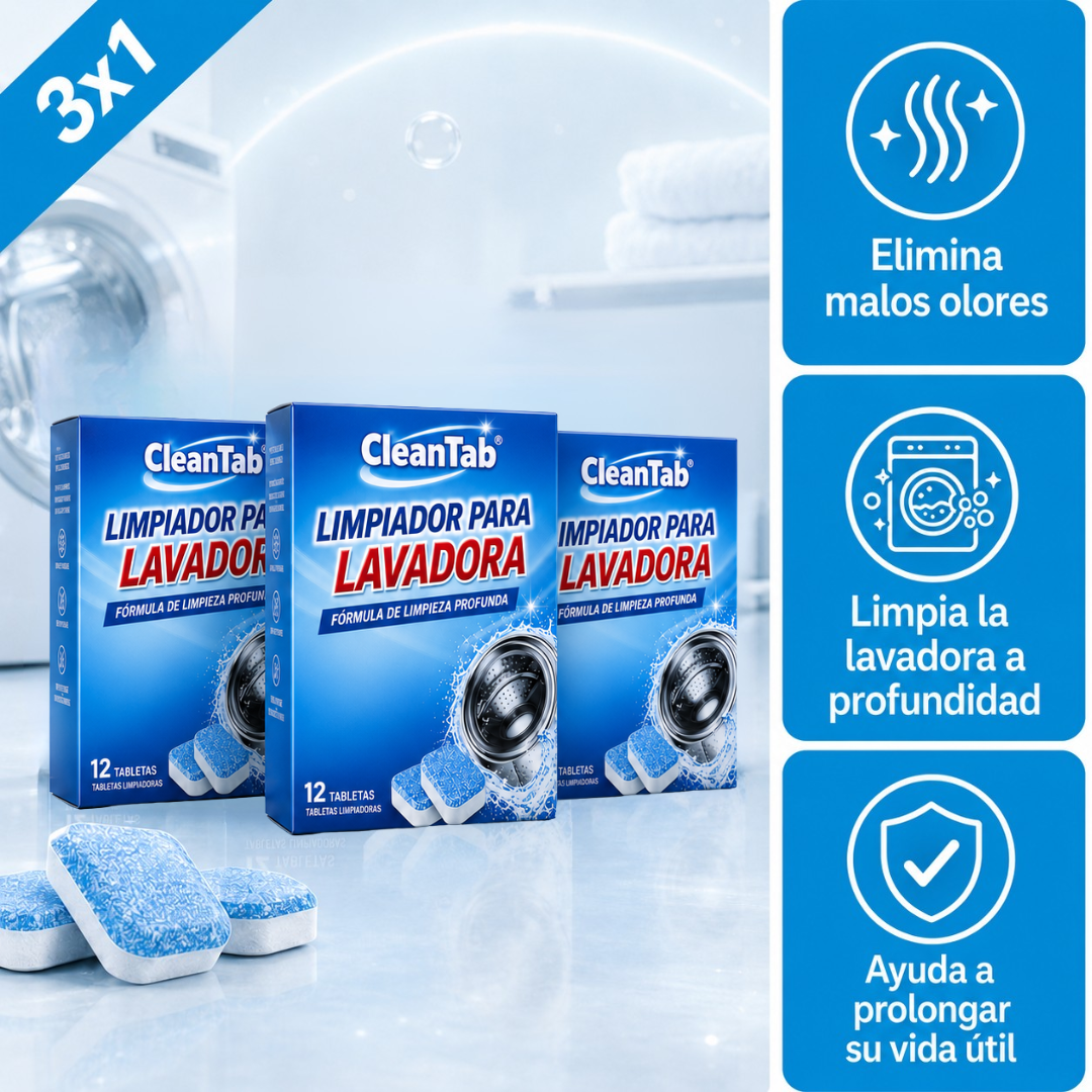 Tableta Lavadora · Ropa Fresca y Sin Olor a Humedad (Lleva 3 Paga 1)