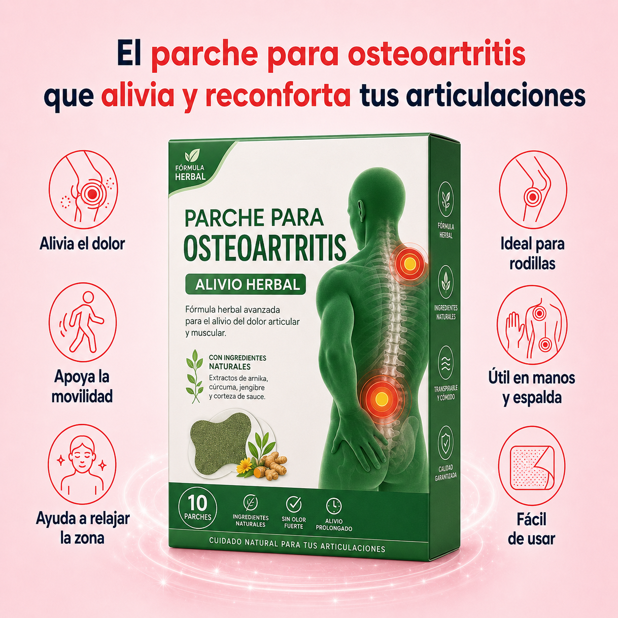 Parches para Osteoartritis · Alivio del Dolor Muscular en Rodillas, Manos y Espalda (Lleva 5 Paga 1)