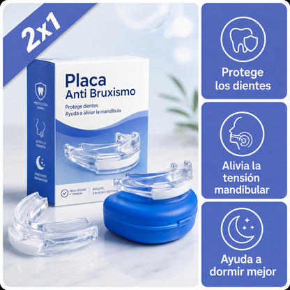 Placa Anti Bruxismo · Despierta Sin Dolor de Mandíbula Ni Dientes Desgastados (Lleva 2 Paga 1)