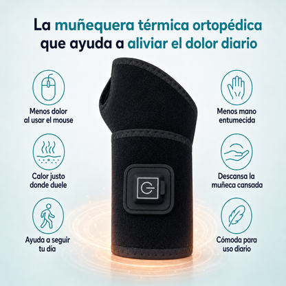 Muñequera Térmica Ortopédica | Termina el Día Sin Dolor Ni Mano Entumecida (Oferta 2x1)