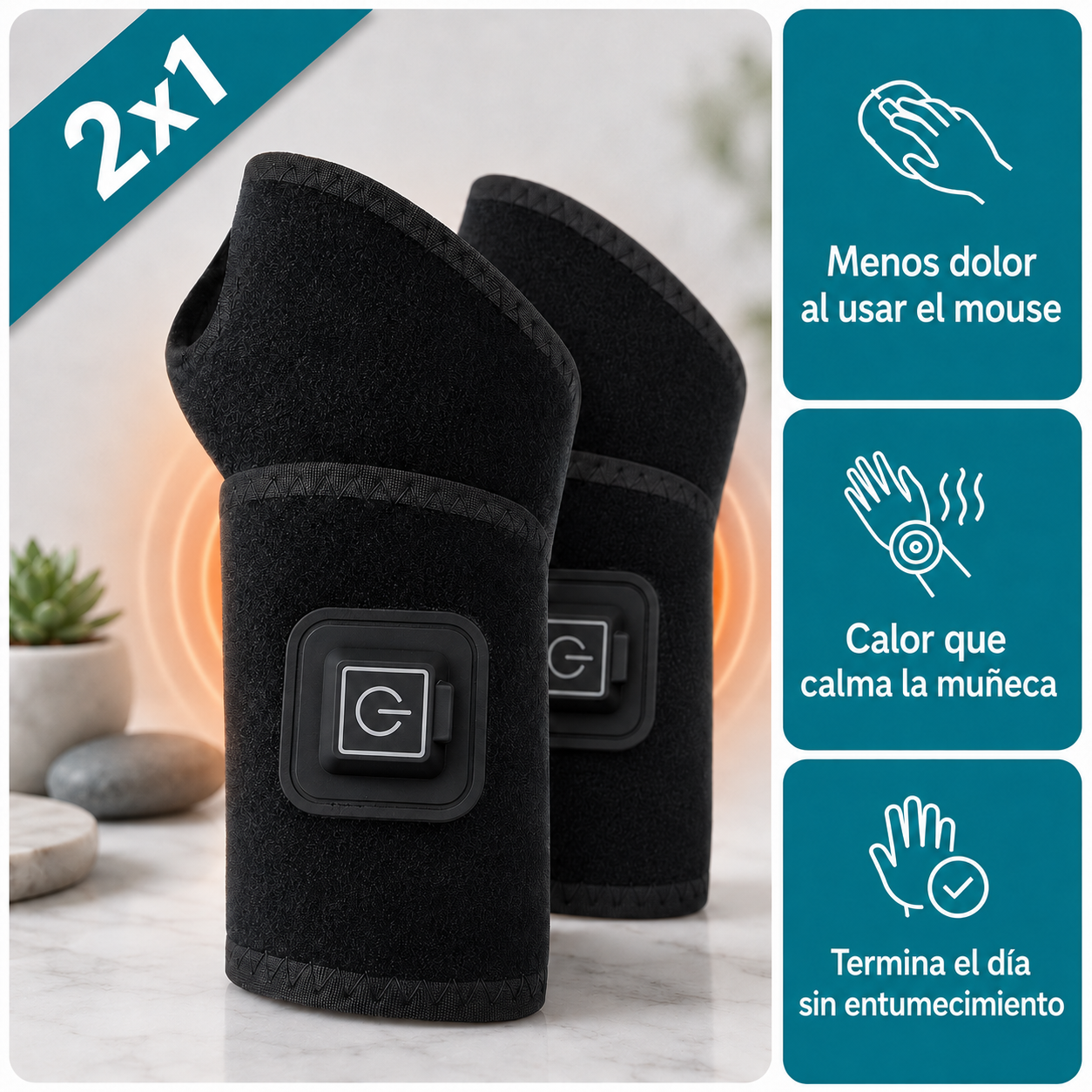 Muñequera Térmica Ortopédica | Termina el Día Sin Dolor Ni Mano Entumecida (Oferta 2x1)