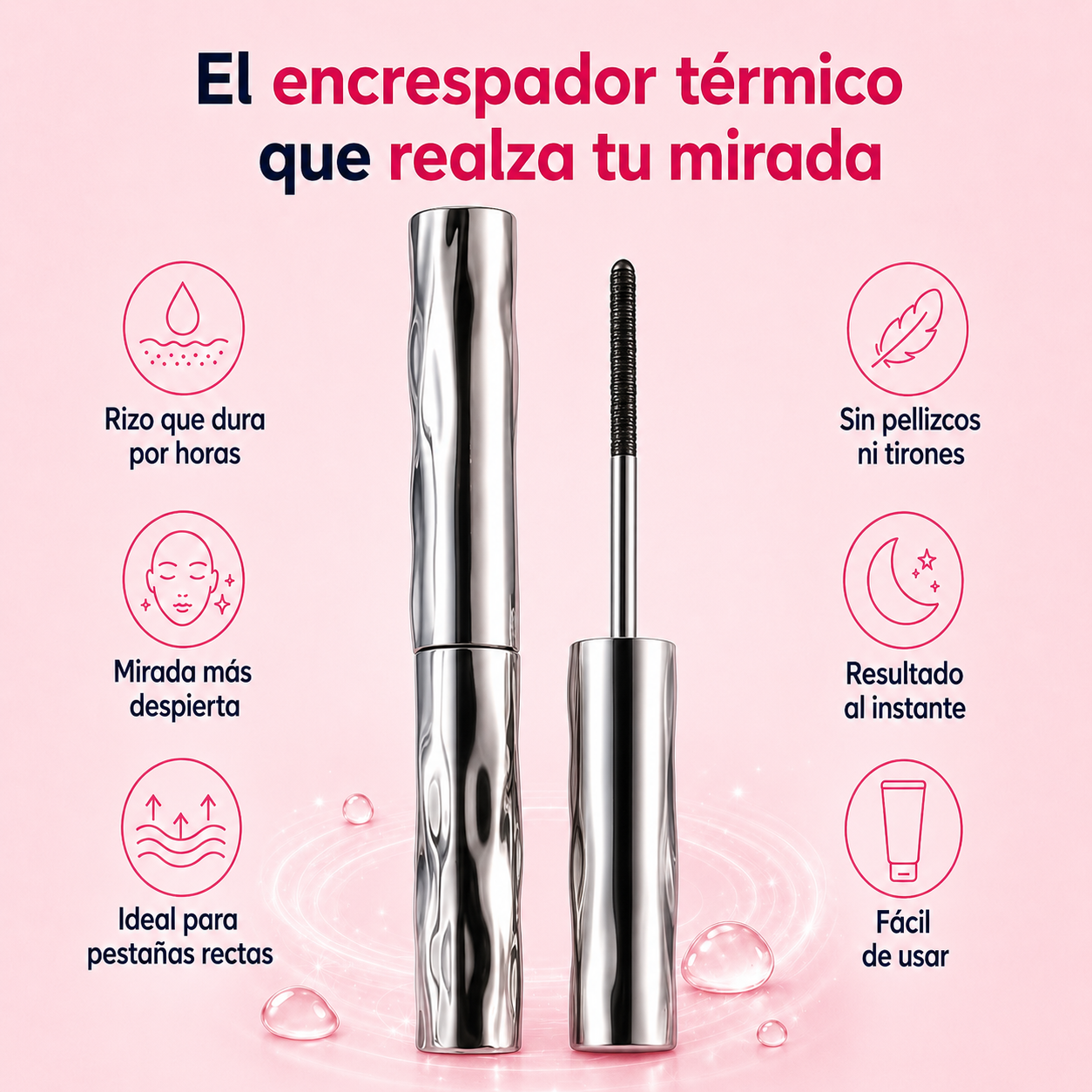 Encrespador Térmico · Pestañas Rizadas Sin Pellizcar (Lleva 2 Paga 1)