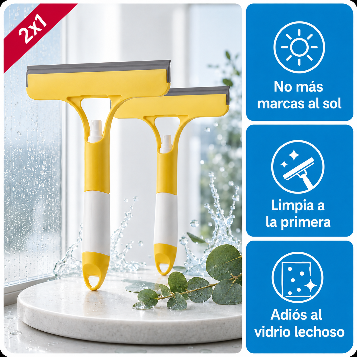 Limpiador Ventanas Foam · Vidrios Sin Marcas a la Primera (Lleva 2 Paga 1)