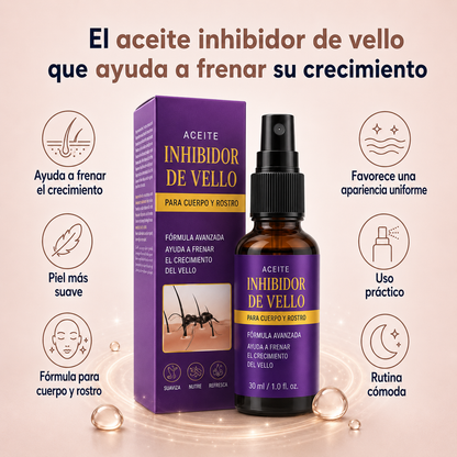 Aceite Inhibidor de Vello | Frena el Crecimiento del Vello Corporal (Lleva 2 Paga 1)