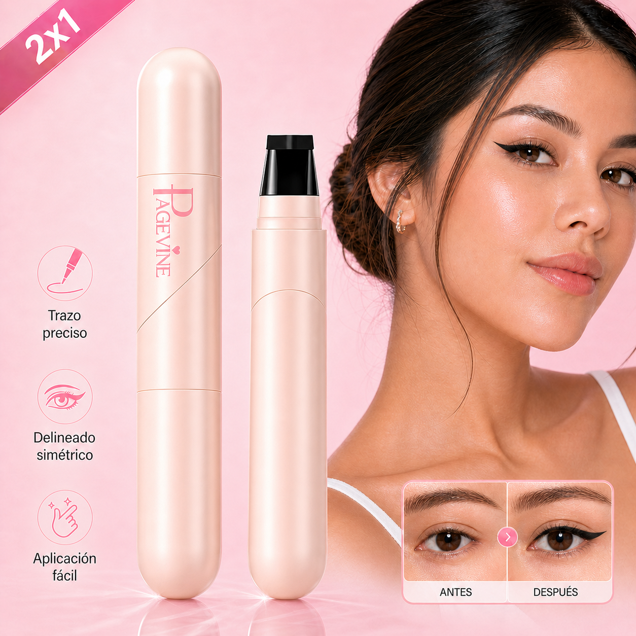 Delineador | Cat Eye Perfecto en Segundos (Lleva 2 Paga 1)