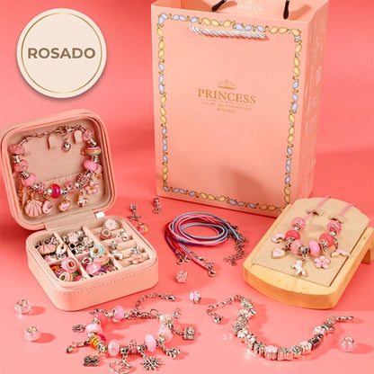 Kit de Pulseras y Collares diseño Pandora (60 charms) + Joyero GRATIS