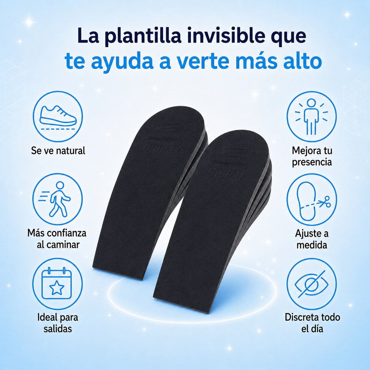 Plantillas de Altura Invisibles | Sube Centímetros Sin Que Nadie Lo Note (Lleva 2 Paga 1)