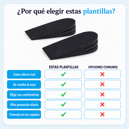 Plantillas de Altura Invisibles | Sube Centímetros Sin Que Nadie Lo Note (Lleva 2 Paga 1)