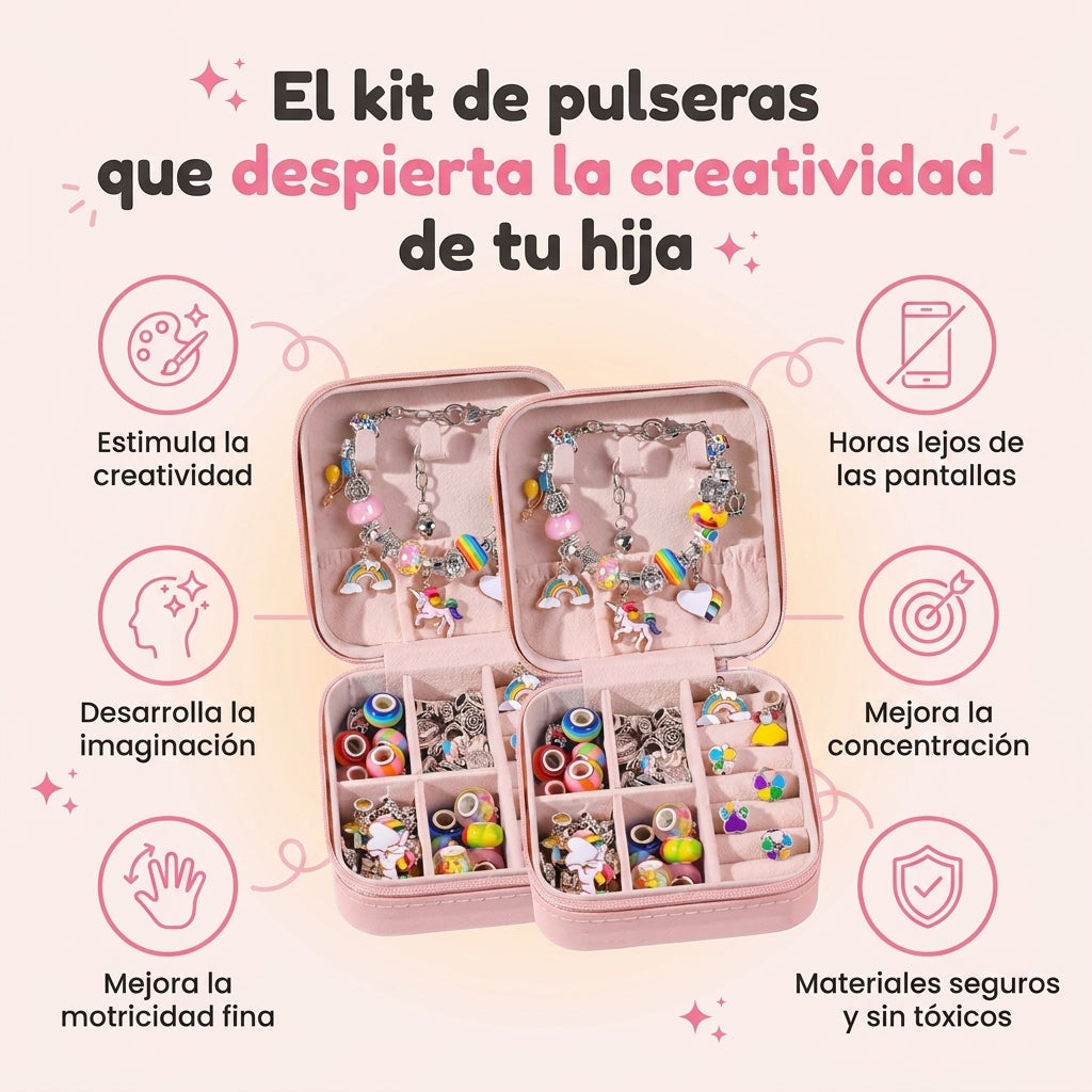 Kit de Pulseras y Collares diseño Pandora (60 charms) + Joyero GRATIS