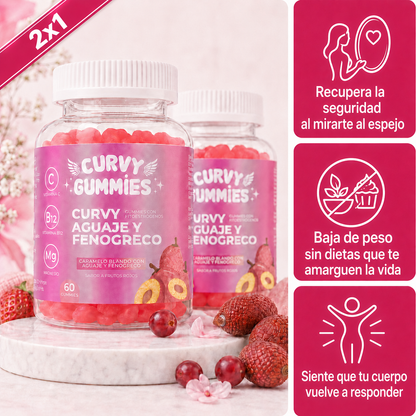 Gomitas Curvy | Bienestar Femenino y Energía, con Aguaje y Fenogreco (Lleva 2 Paga 1)