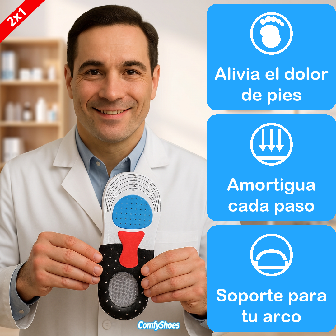 Plantillas Ortopédicas | Alivia Dolor de Pies y Fascitis Plantar (Lleva 2 Paga 1)
