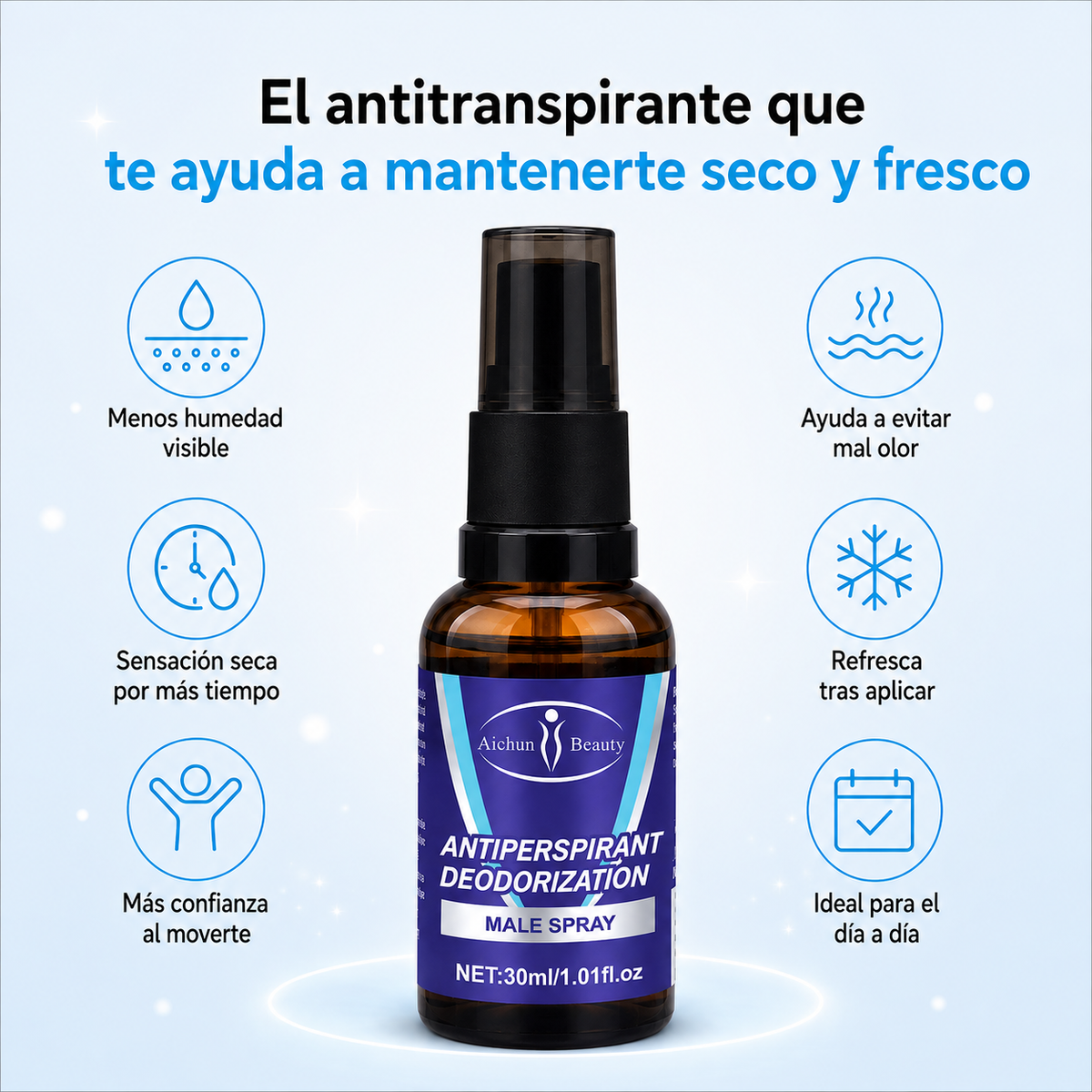 Spray Anti-Transpirante | Seco y Sin Olor Todo el Día (Lleva 2 Paga 1)