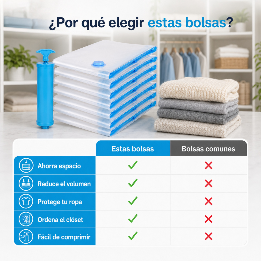 Bolsa de Compresión al Vacío | Recupera Espacio en Toda la Casa