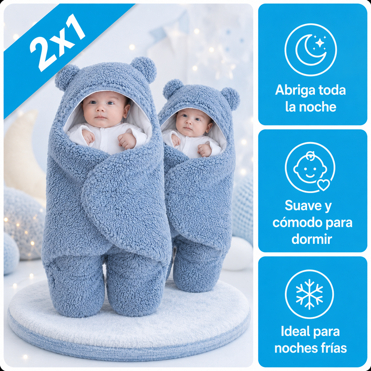 Cobertor Térmico Bebé | Duerme Abrigado Toda la Noche (Lleva 2 Paga 1)